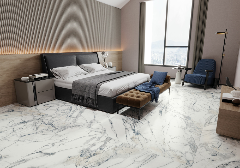 Mẫu gạch vân đá marble ốp lát khu vực phòng ngủ