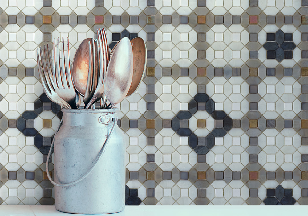 Gạch mosaic mang đến vẻ đẹp độc đáo, ấn tượng và nhiều tiện ích cho phòng bếp