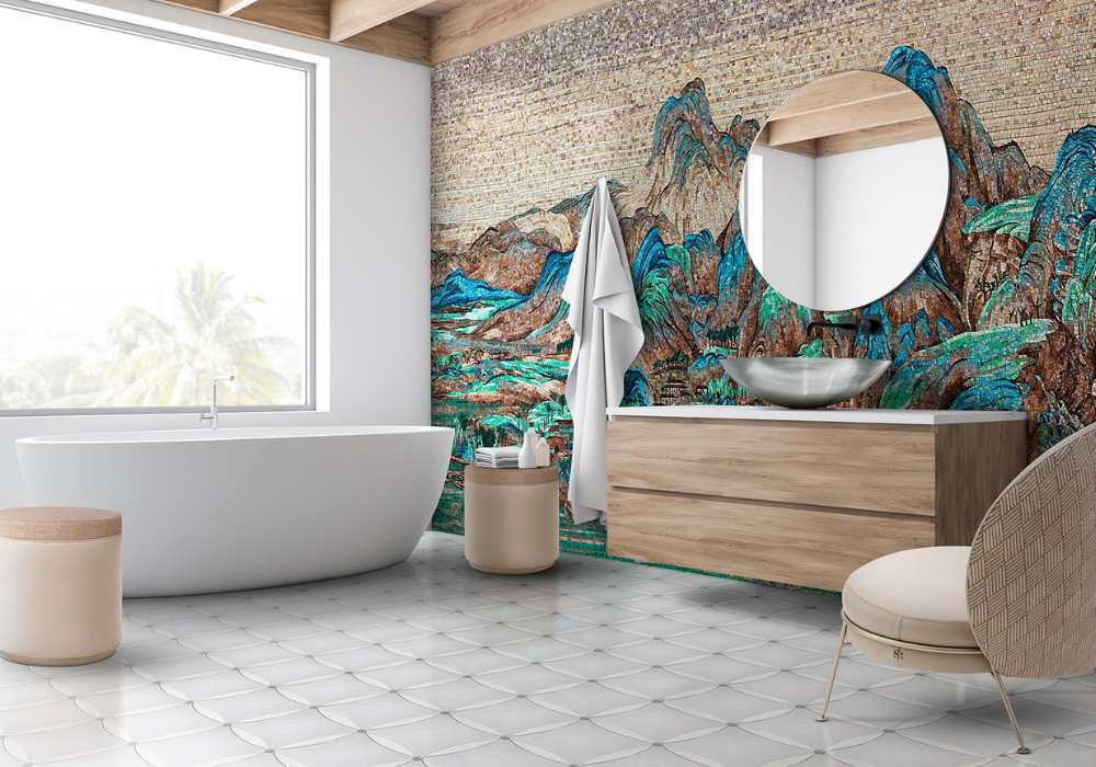 Gạch mosaic tạo ra những không gian phòng tắm thẩm mỹ, độc đáo